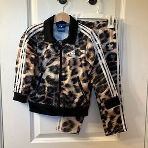 Cheetah print Adidas track suit